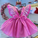 Romper Bebê Coelhinho da Páscoa Saia com Glitter Luxo