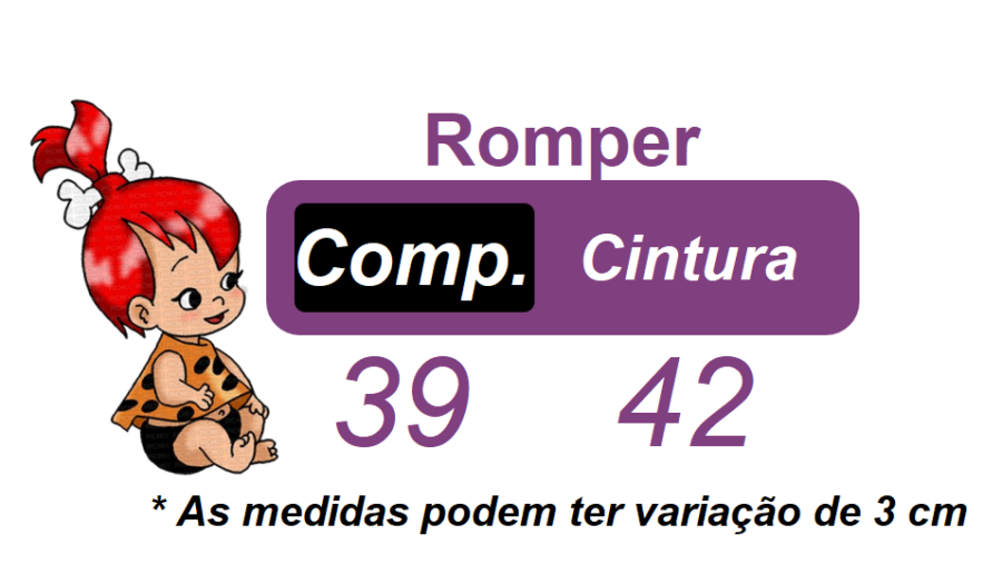 Romper Bebê Pedrita Flintstone Laranja Glitter Luxo