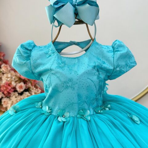 Vestido Infantil Verde Jardim Encantado com Renda