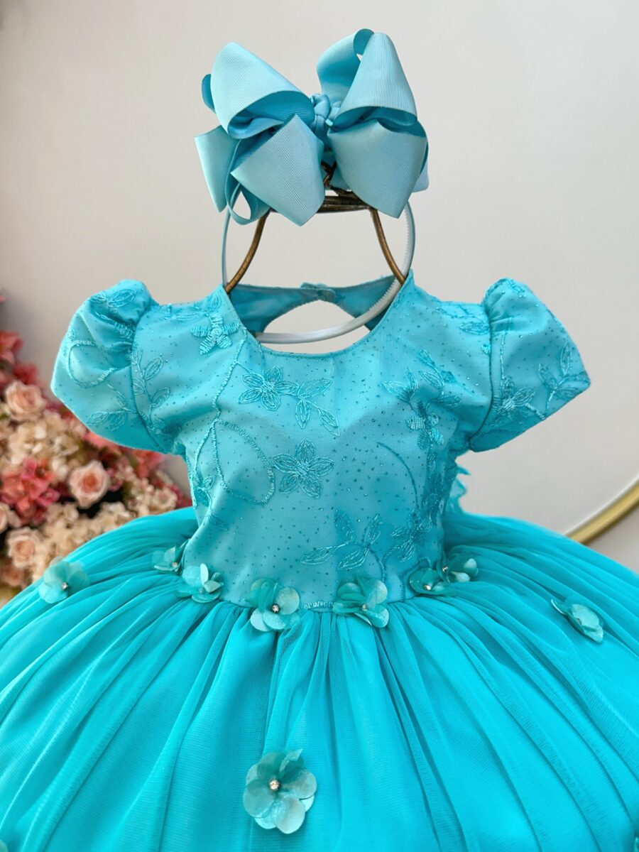 Vestido Infantil Verde Jardim Encantado com Renda