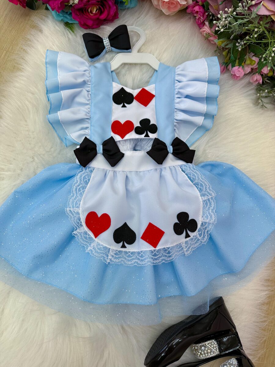 Romper Vestido Infantil Belli Alice no País das Maravilhas