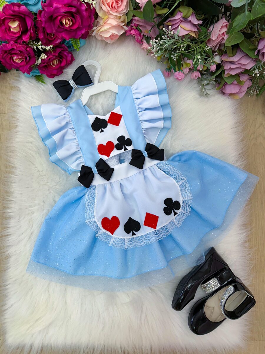Romper Vestido Infantil Belli Alice no País das Maravilhas