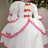 Vestido Junino Infantil Banana Club Noivinha Lacinhos Branco