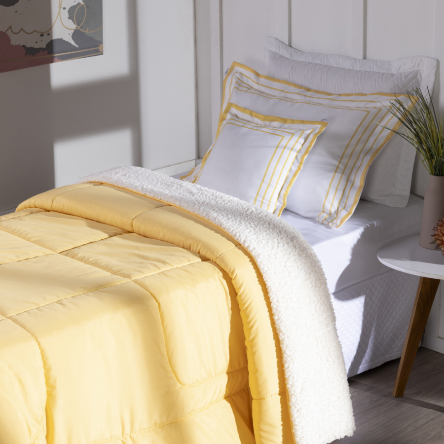 Kit Coberdrom Soft Solteiro 3 Peças Dupla Face Sherpa