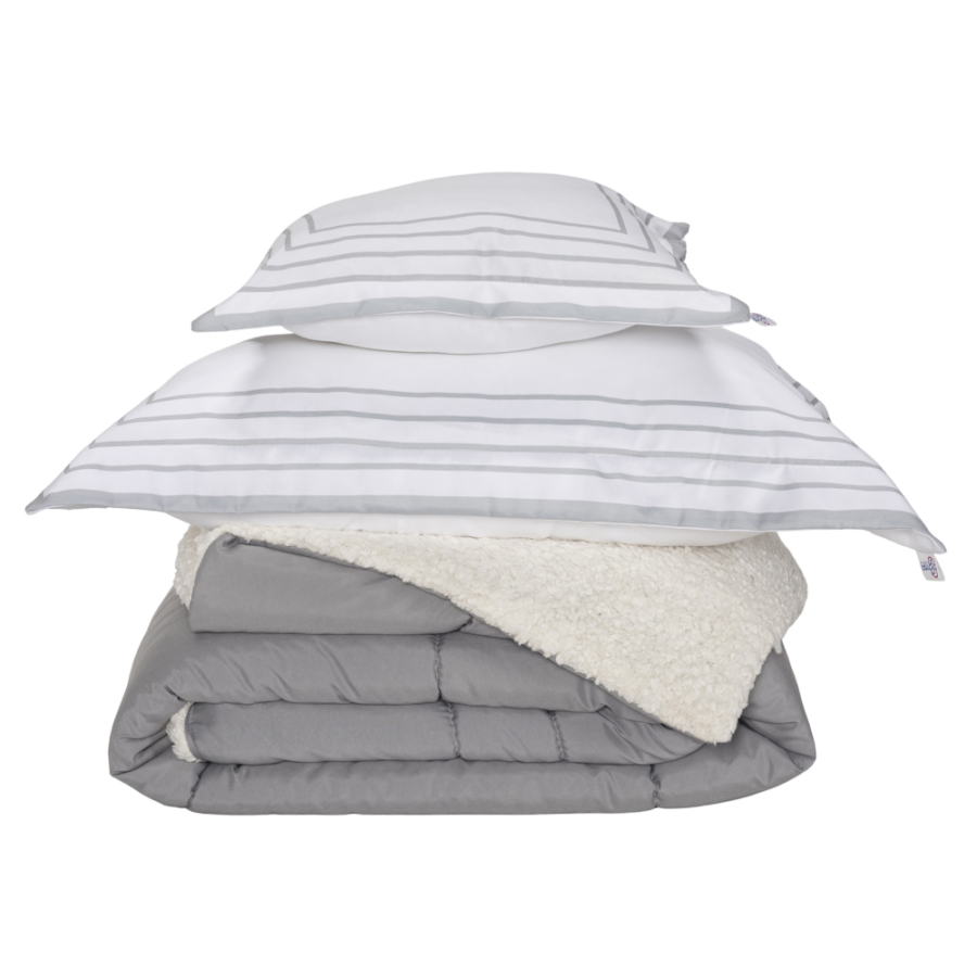 Kit Coberdrom Soft Solteiro 3 Peças Dupla Face Sherpa