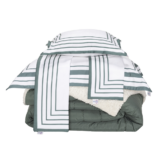 Kit Coberdrom Soft King 5 Peças Sherpa Verde Militar