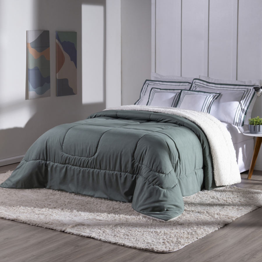 Kit Coberdrom Soft Queen 5 Peças Dupla Face Sherpa