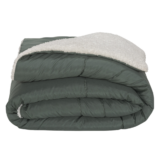 Kit Coberdrom Soft King 5 Peças Sherpa Verde Militar