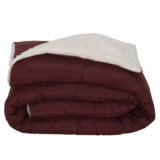 Kit Coberdrom Soft King 5 Peças Sherpa Vermelho Marsala