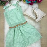 Vestido Infantil Blogueirinha Hermione Verde com Cinto