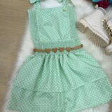 Vestido Infantil Blogueirinha Hermione Verde com Cinto