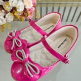 Sapato Infantil Verniz Pink com Laço e Strass