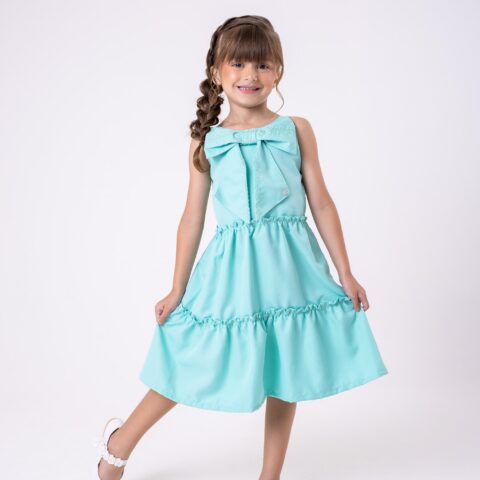 Vestido Infantil Blogueirinha Lola Verde Tiffany