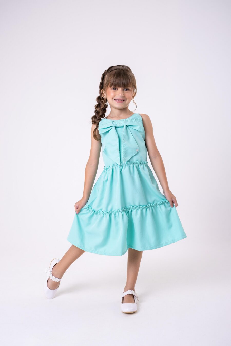 Vestido Infantil Blogueirinha Lola Verde Tiffany
