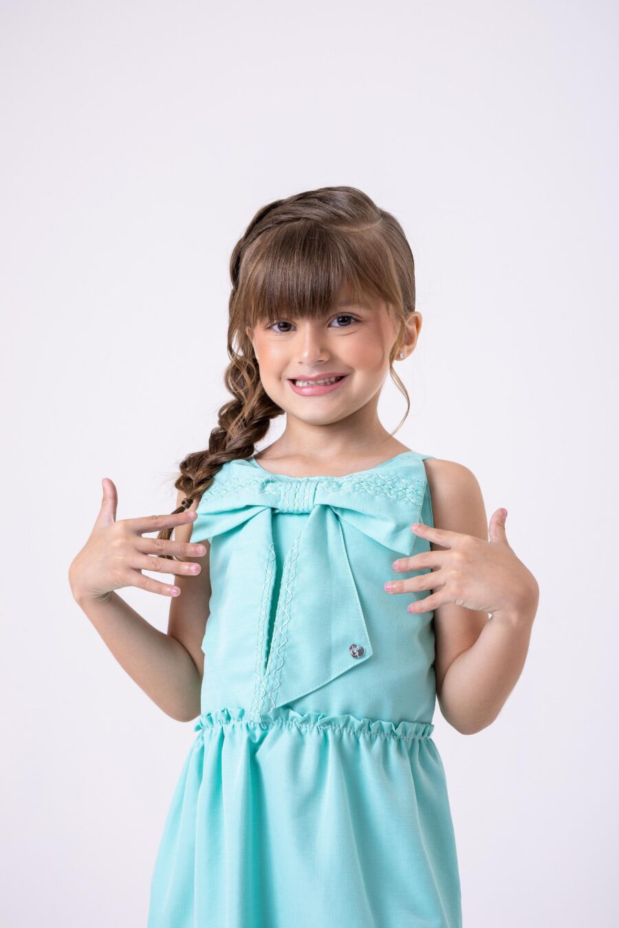 Vestido Infantil Blogueirinha Lola Verde Tiffany