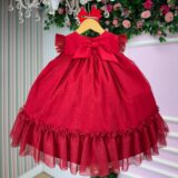 Vestido Bebê Baby Liz Vila Lele Vermelho Borboletas 3D