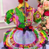 Vestido Junino Infantil Tropical Carina Chita com Shortinho