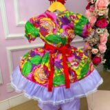 Vestido Junino Infantil Tropical Carina Chita com Shortinho