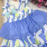 Vestido Infantil Banana Club Eloa Azul Alcinha com Babados