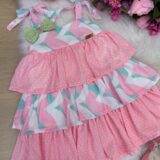 Vestido Infantil Banana Club Eloa Rosa Alcinha com Babados