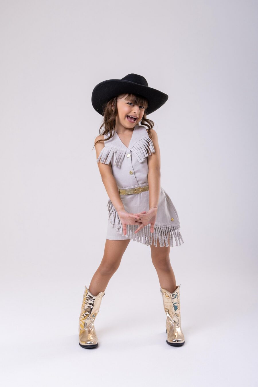 Conjunto Infantil Boiadeira Maraisa Jeans Off