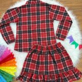 Conjunto Junino Adulto Flanela Camisa e Saia Xadrez