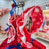 Vestido Junino Infantil Caipira Vermelho com Corações