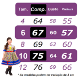 Vestido Junino Infantil Caipira Vermelho com Corações