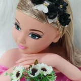 Faixa Tiara Infantil Belli Jardim Preto com Dourado