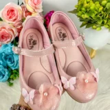 Sapatilha Infantil Doce Pé Jardim Encantado Nude Rose