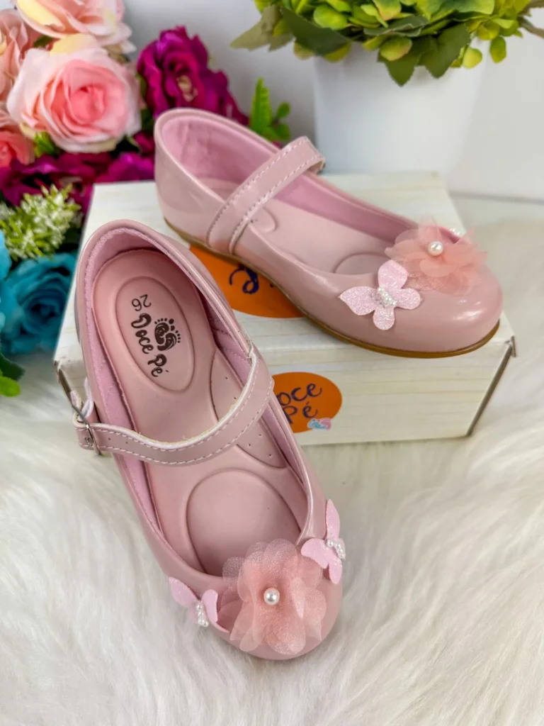 Sapatilha Infantil Doce Pé Jardim Encantado Nude Rose
