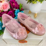 Sapatilha Infantil Doce Pé Jardim Encantado Nude Rose