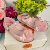Sapatilha Infantil Doce Pé Jardim Encantado Nude Rose