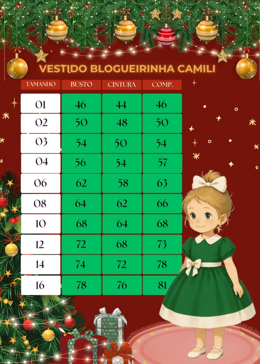 Vestido Infantil Blogueirinha Natal Camile Vermelho