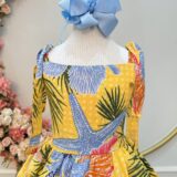 Vestido Infantil Casual Primavera Amarelo Florido
