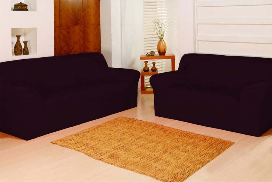 Kit Capas de Sofá 2 e 3 Lugares Adere Lisa Marrom