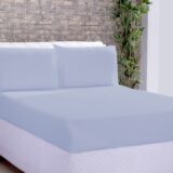 Lençol com Elástico Deccoralle Microfibra Queen Azul Bebê