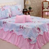 Kit Colcha Cobre Leito Belize Queen 5 Peças Rosa