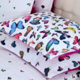 Kit Colcha Cobre Leito Belize Queen 5 Peças Borboletas