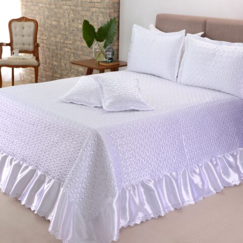 Kit Cobre Leito Queen 5 Peças Deccoralle Athena Branco