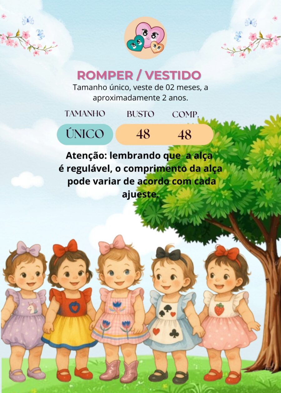 Romper Vestido Infantil Belli Alice no País das Maravilhas