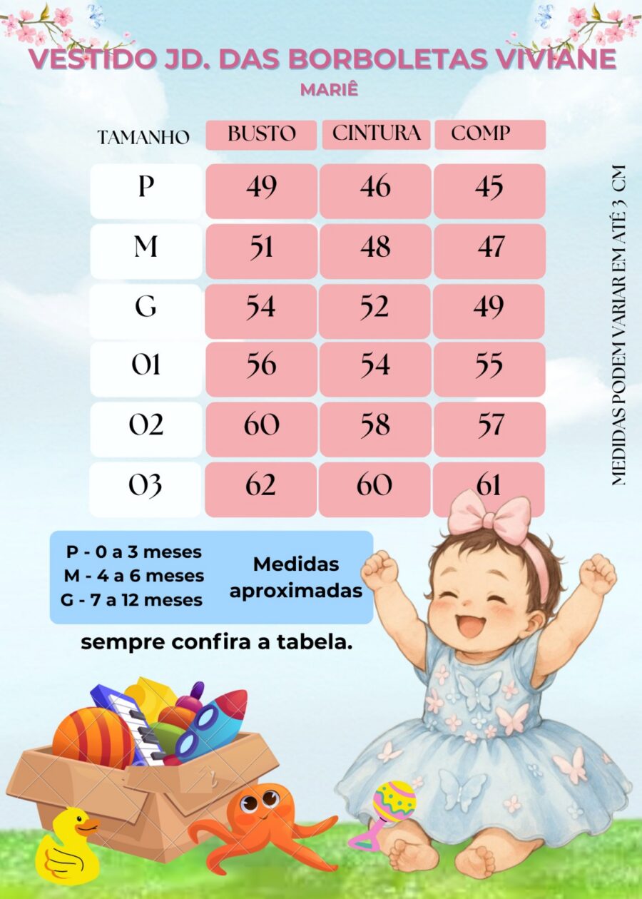 Vestido Infantil Marie Jardim das Borboletas Branco Viviane