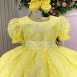 Vestido Infantil Marie Amarelo de Bolinhas