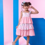 Vestido Infantil Banana Club Eloa Rosa Alcinha com Babados