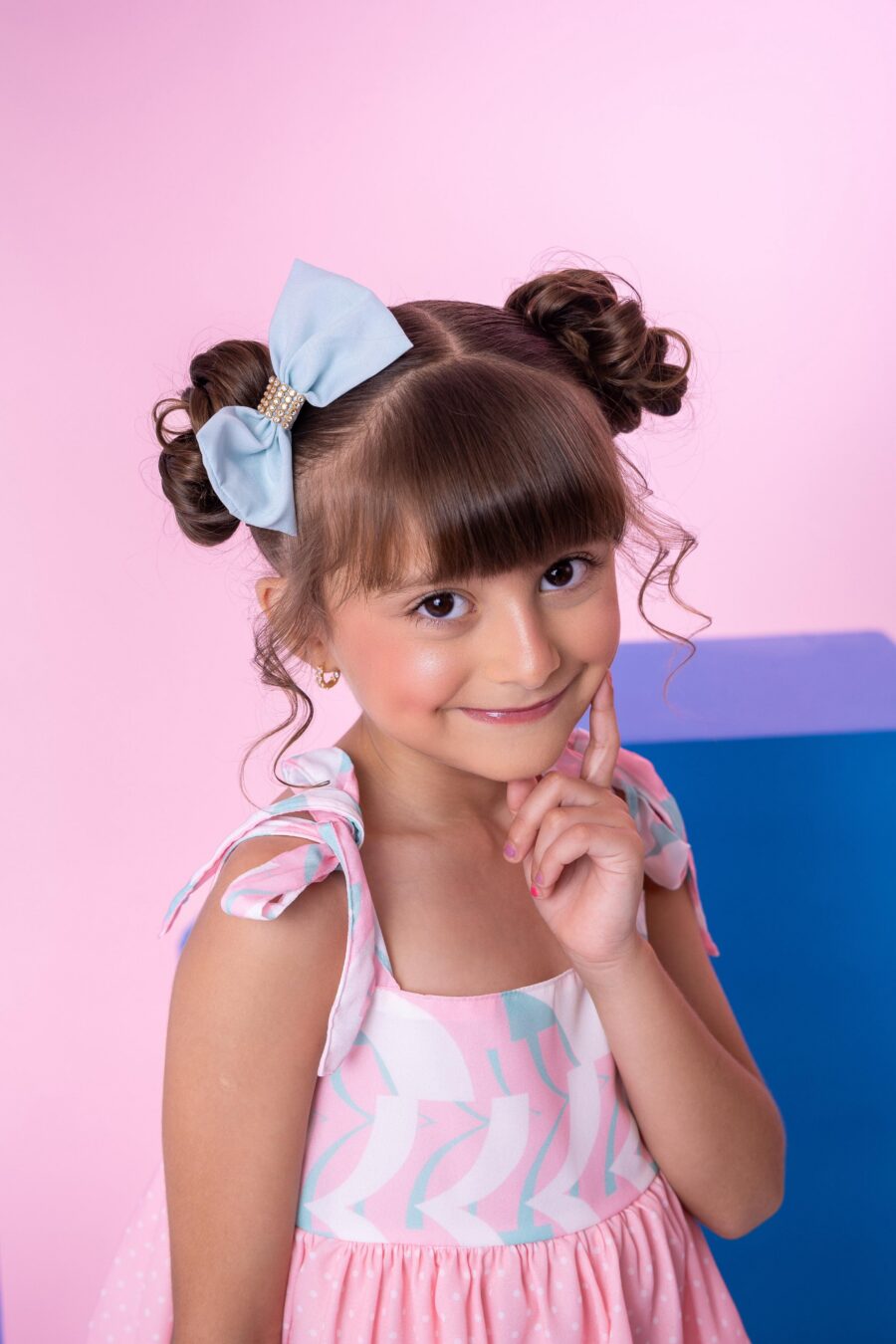 Vestido Infantil Banana Club Eloa Rosa Alcinha com Babados