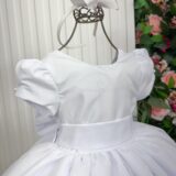 Vestido Longo Infantil Selena Vila Lele Branco com Laço