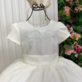 Vestido Longo Infantil Selena Vila Lele Off-white Laço