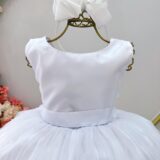 Vestido Infantil Longo Branco Daminha Casamento 4 ao 18