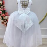 Vestido Infantil Longo Branco Daminha Casamento 4 ao 18