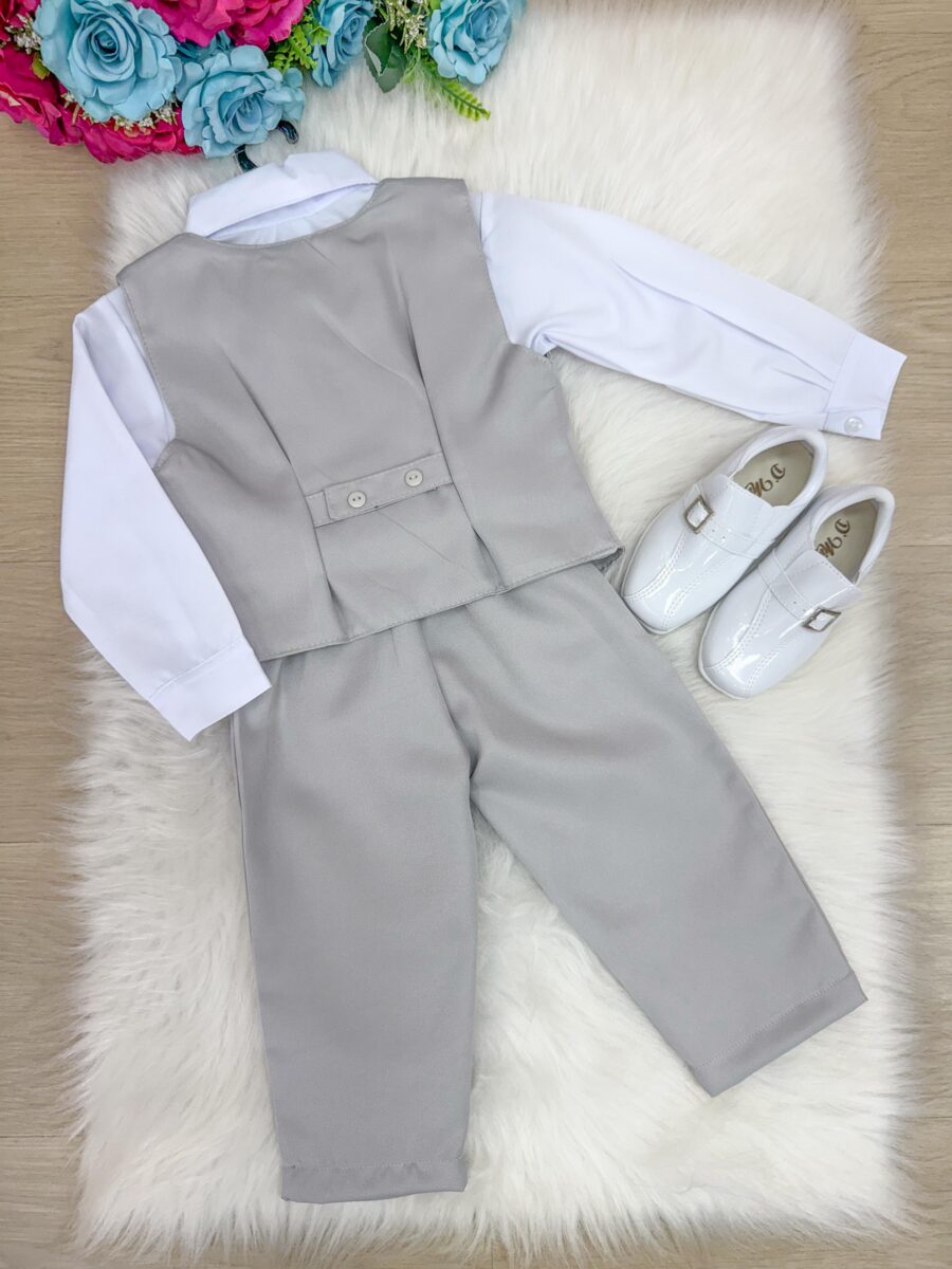 Conjunto Social Infantil Miss Cherry Leonardo Colete Cinza